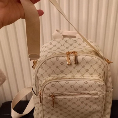 Backpack new beige with large capacity and multiple compartments