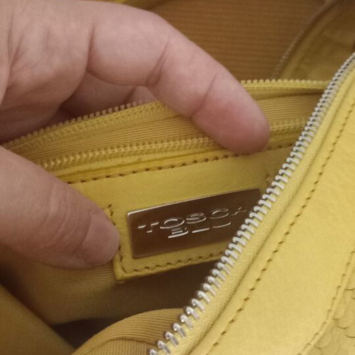Tosca Blu large leather shoulder bag like new, yellow