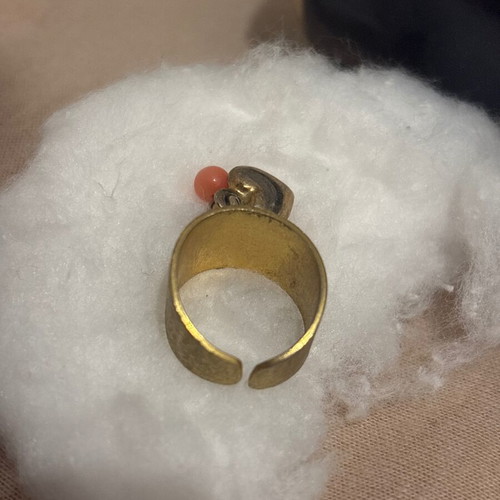 Chevalie ring used with pink beads and heart charm