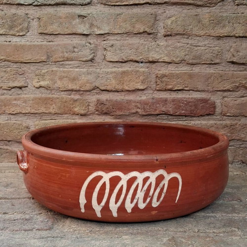 Handmade vintage traditional clay yiouvetsi pot like new