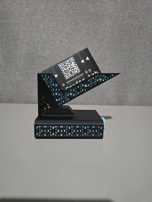 3D printed business card stand with extra drawer, like new