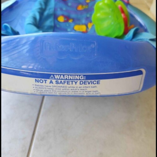 Fisher Price baby bath tub with net, blue