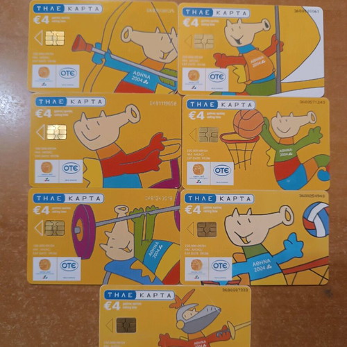 Set of 7 phone cards Paralympic Games 9/04 like new