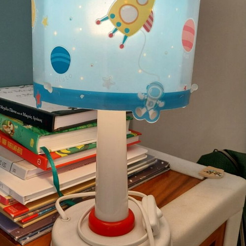 Children's lamp with planets used, double-wall bedside table lamp