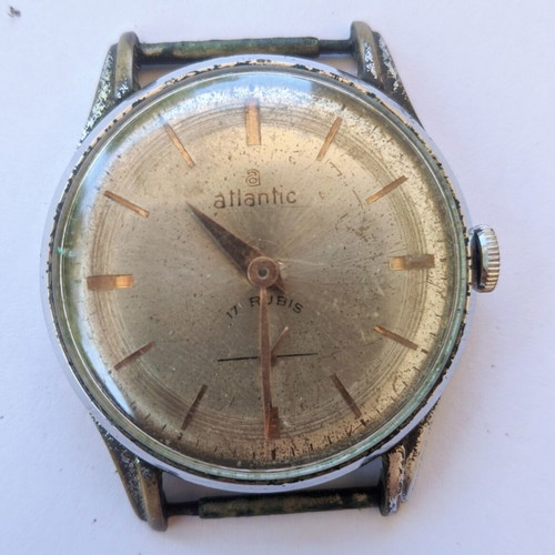 Atlantic Vintage Swiss Made 17 Rubis Mechanical Watch used