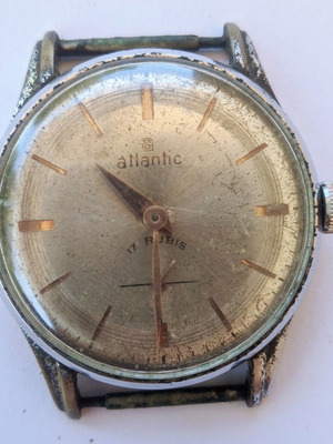 Atlantic Vintage Swiss Made 17 Rubis Mechanical Watch used