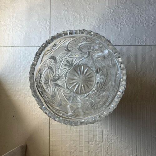 Bohemian hand-carved crystal vase, like new