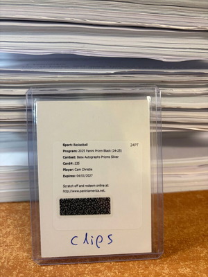 2024-25 Panini Prizm Black Cam Christie Auto Rookie Silver Prizm RC Redemption card new
