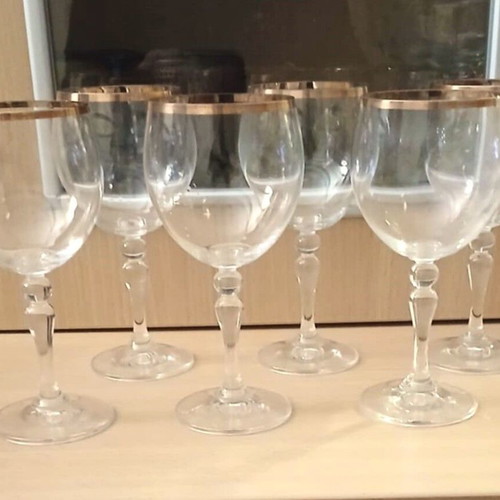 Set of 6 Bohemia crystal water glasses from Czechia new