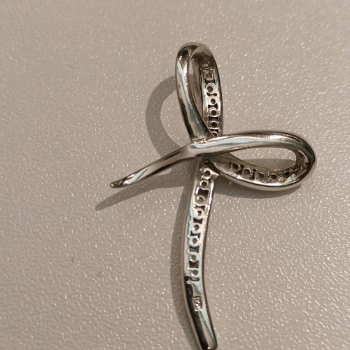Women's cross necklace jewelry used, silver 925