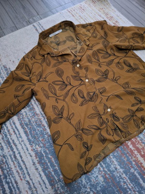 Helmi shirt mustard floral design size L like new