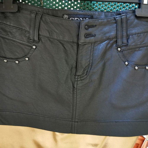 Eco leather mini skirt, black, size S 36 8
