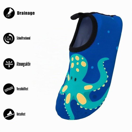 Aisprts kids aqua shoes for beach and swimming, blue octopus, size 30/31