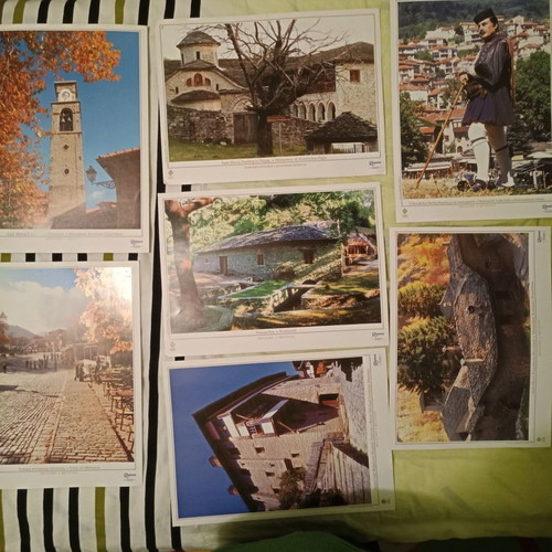 Tourist posters Metsovo new, set of 7 with Epirus map