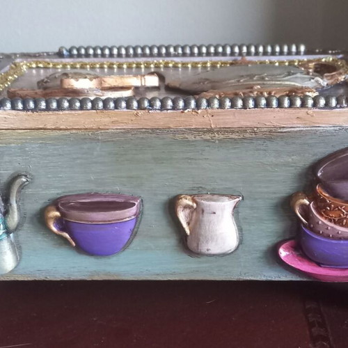 Decorative kitchen box for tea bags new