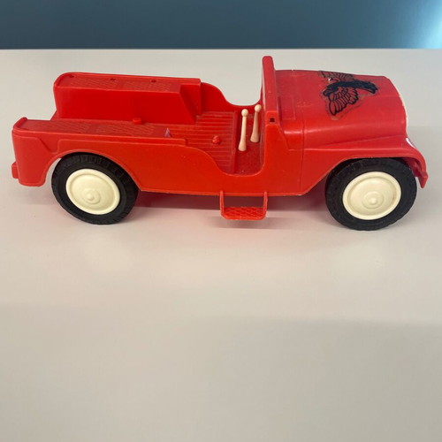 Red Jeep toy collectible Molto used