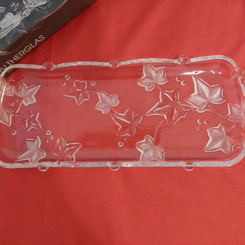 Rectangular crystal cake platter new 39x16 cm