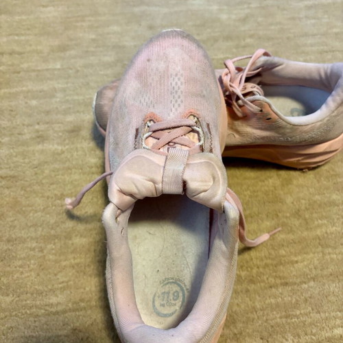 Asics Gel-Nimbus 25 running shoes used, pink/salmon, size 40.5