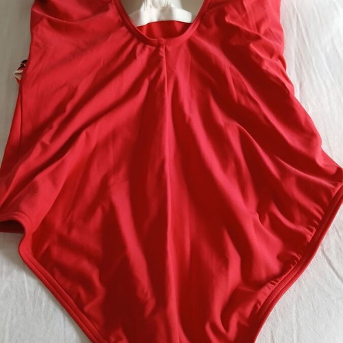 Marks & Spencer women's one-piece swimsuit new, size 14, red with colorful geometric patterns