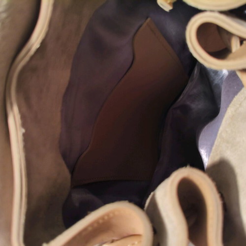 Ophelia backpack made of genuine leather with laser-cut designs like new, brown