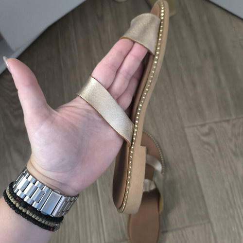 Gold sandals like new, slippers size 39