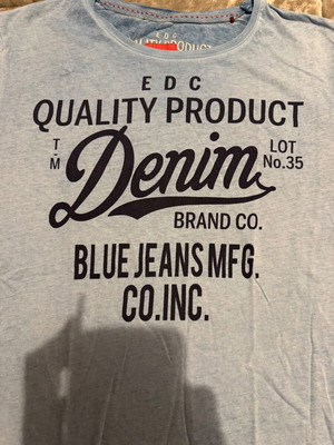 EDC by Esprit men's T-shirt size M used, blue with vintage print