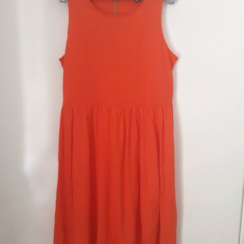 Φόρεμα αμάνικο γυναικείο H&M καινούργιο, πορτοκαλί, μέγεθος Μ, με φερμουάρ
