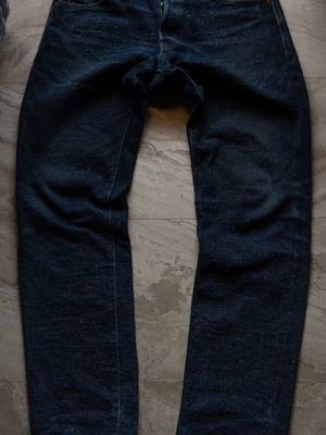 ONI Denim 902 Asphalt High Rise Relax Tapered Jeans used, 20oz selvedge