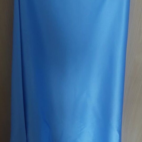 Two-piece dress blue satin and embroidered top new, size M