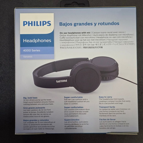 Philips Headphones 4000 Series TAH4105 new sealed wired