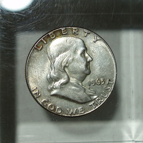 Silver ½ Dollar 1963 Franklin Half Dollar used