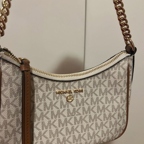 Τσαντάκι Michael Kors χειρός λευκό με χρυσή αλυσίδα σαν καινούργιο