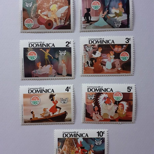Commonwealth of Dominica Walt Disney Peter Pan 1980 stamp set mint