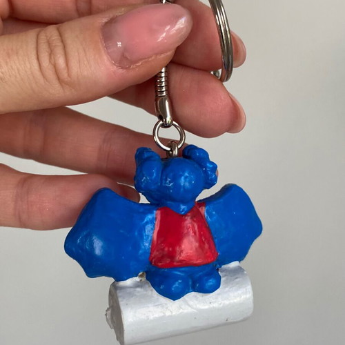 Vintage Sanyo promotional keychain Tery the Bat used