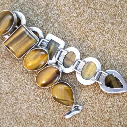 Silver bracelet 925 with tiger's eye like new