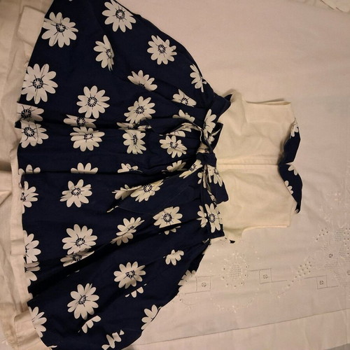 Children's dress 58cm length like new, white and blue for 3 years old