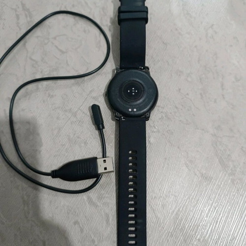 Haylou Solar LS05 45mm smartwatch used with heart rate monitor black