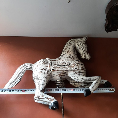 Large vintage wooden decorative horse