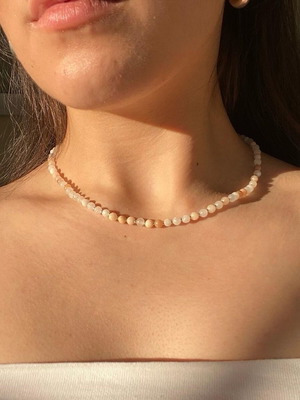 Handmade boho necklace with pink aventurine beads made to order
