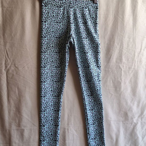 Miss Flamingo Kids Leopard Print Active Leggings, turquoise