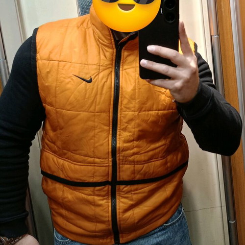 Nike ACG Retro Puffer Vest used, orange and black, size S