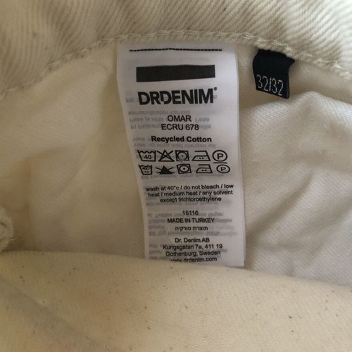 Dr Denim Omar Jeans Relaxed new men's pants size 32, ecru