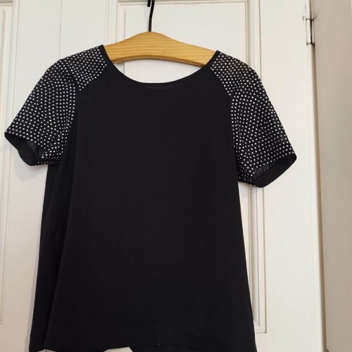 Silvian Heach black blouse with metal studs S like new