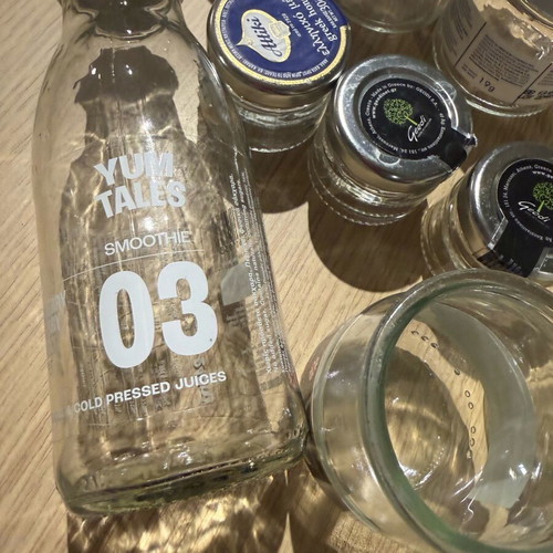 Glass jars like new, pack of 21 pieces