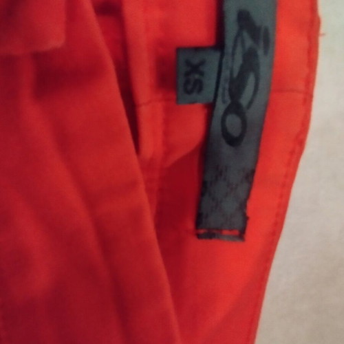Iso women's red pants like new with satin trim