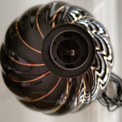 Vintage Italian ceramic table lamp used with gold lines