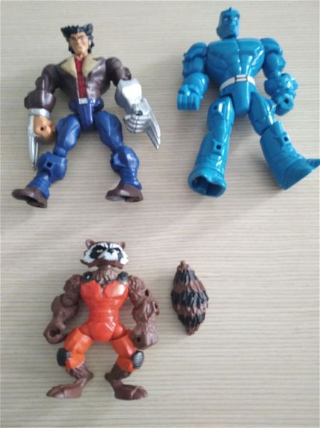  3 figoures super hero mashers (Wolverine, Raccoon, Electro)