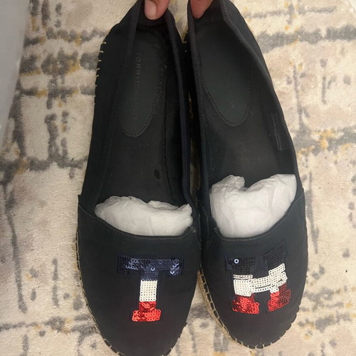 Tommy Hilfiger espadrilles with sequins used, size 39, dark blue