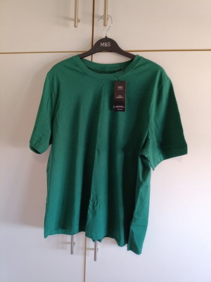 Marks & Spencer short-sleeve t-shirt new, 100% cotton, green, XXL