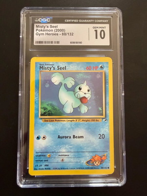 Pokémon κάρτα Misty’s Seel CGC 10 καινούργιο, Gym Heroes 2000
